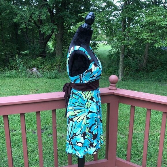 Speechless Floral Blue Summer Sleeveless Tank Midi Dress, Small - Picture 7 of 8